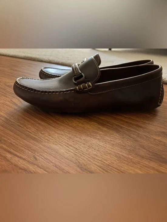 Johnston & Murphy Dark Brown Leather Slip-Ons