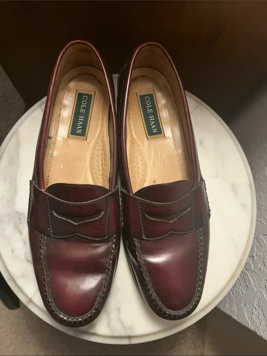 Cole Haan Men’s 12 Burgundy Leather Penny Loafers