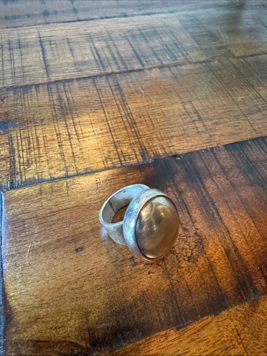 Sterling Silver Round Dome Statement Ring Size 5.75