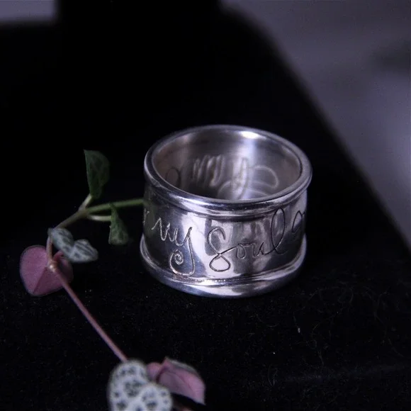 Shawns Sterling Silver Hear My Soul Speak Ring Heavy Chunky Brutalist Band 11.25