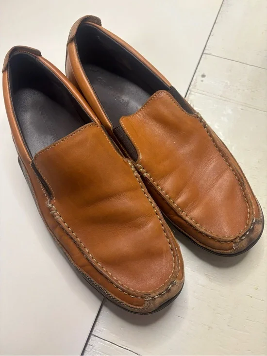 Cole Haan Tucker Venetian Leather Slip-On Loafers Tan Brown Shoes Size 10M Mens