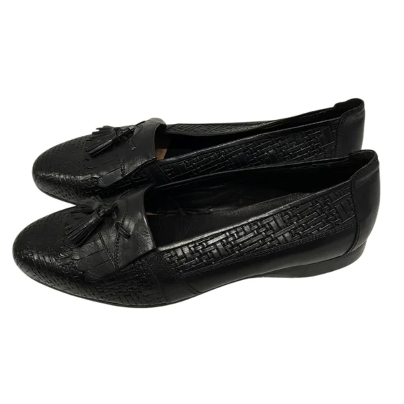 NEW Ennesi Italy Black Leather‎ Loafers  SZ 8.5