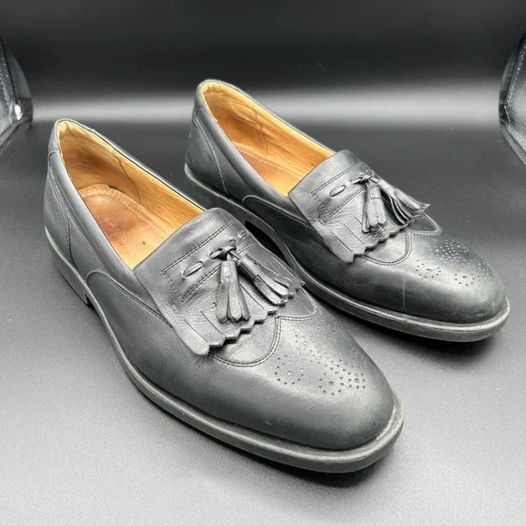 Sandro Moscoloni Shoes Mens Size 11 D JJ Black‎ Vineyard Tassel Loafers Leather