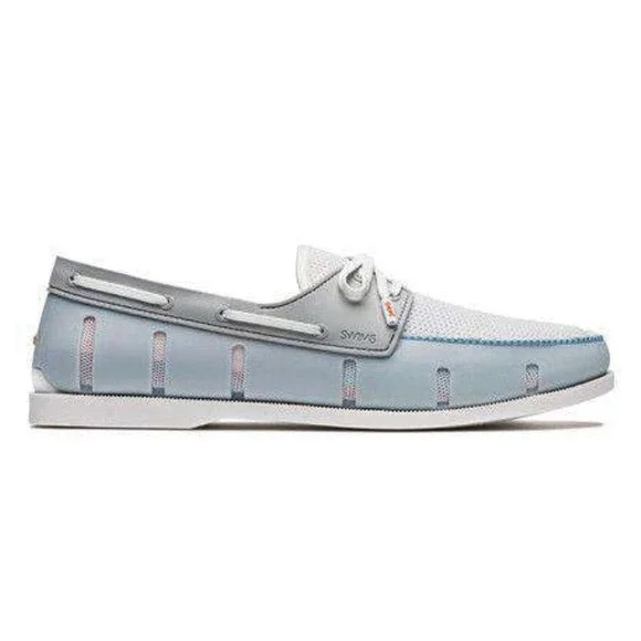 Swims Light Blue and White Boat Shoe Loafers