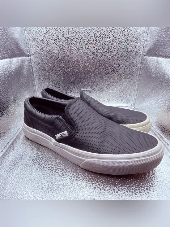 Vans Men's Slip-On Perforated Black and White Casual Shoes