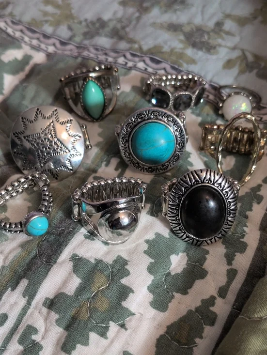 Paparazzi Boho Southwest Style Stretch Band Rings Lot - Set of 9
