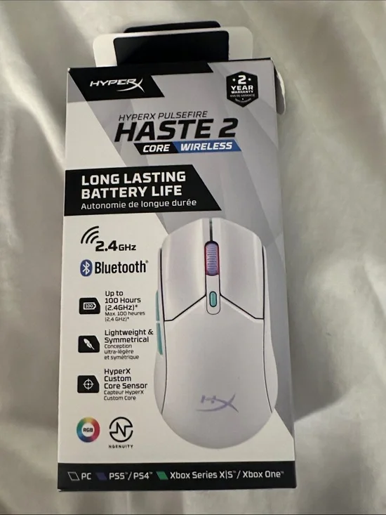Hype White Wireless Gaming Mouse with RGB Accent