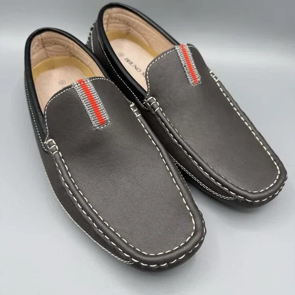 Bruno Marc Men's Driving Mocs Loafers Slip on Lightweight Shoes Grey Black Sz 9
