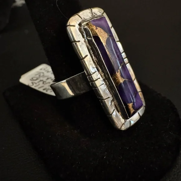 Sterling Silver and blue moon, turquoise‎ Ring size 7