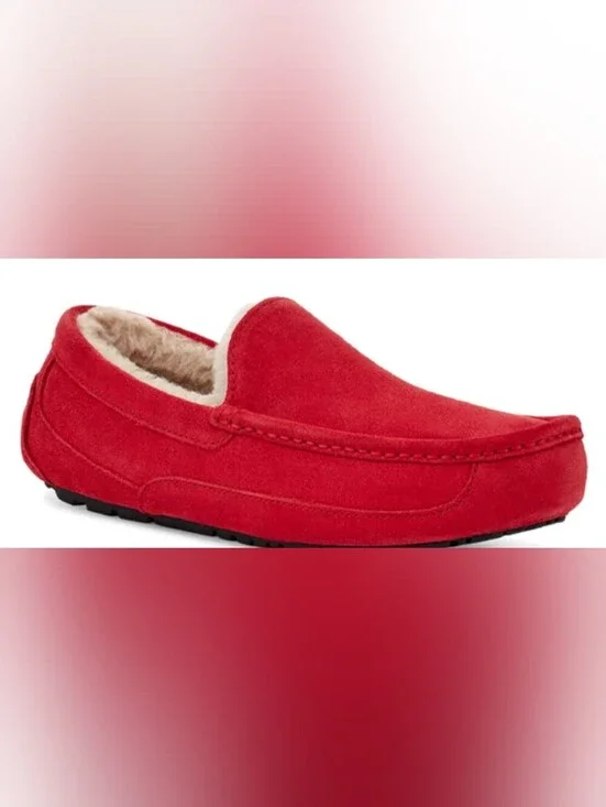 UGG Men's Ascot Moccasin Suede 'Samba Red' Slip Ons Size 11 NWOT