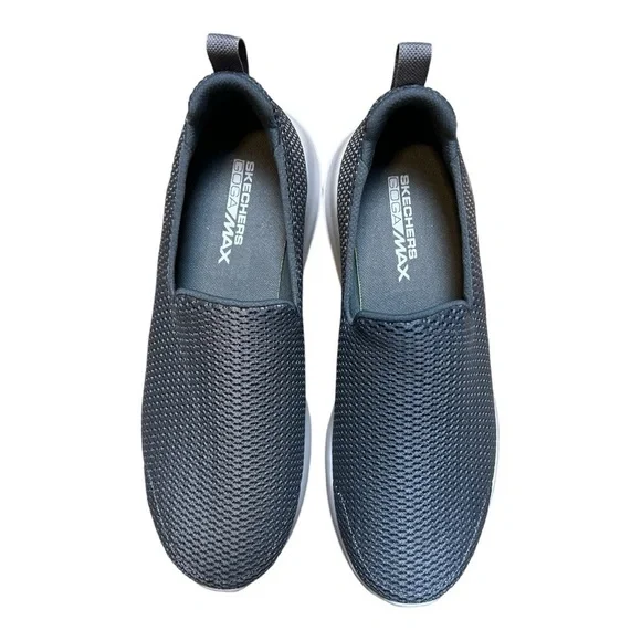 Men’s Skechers Go Walk Max Air Mesh Slip on Shoes Charcoal Size 9