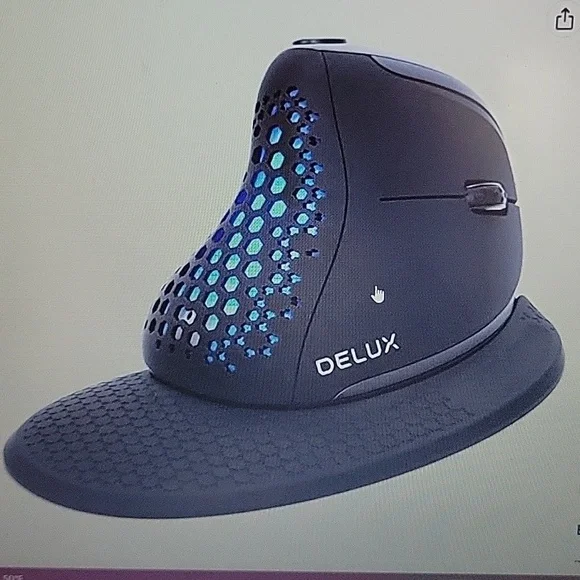 Delux Seeker wireless ergonomic vertical mouse OLED screen BT USB receiver NEW…