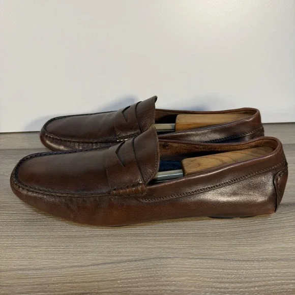 To Boot New York Palo Alto Driving Shoe Loafer- Tan Brown Leather- 11.5 US