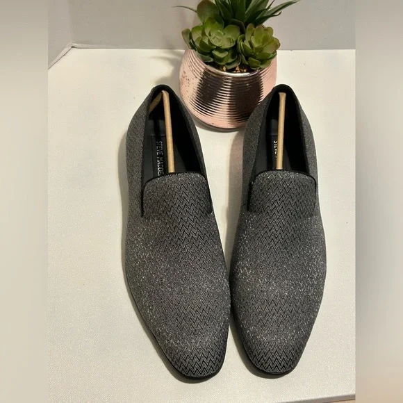 Steve Madden Black and Gray Men's Loafers