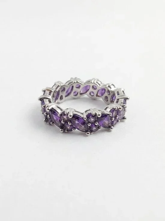 NWT Bomb‎ Party “Remember the Lover” Ring RBP7164 | Amethyst CZ | Rhodium Plated