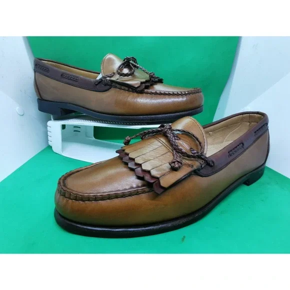 ALLEN EDMONDS Woodstock Chestnut Brown Leather Loafers Size 12 C USA