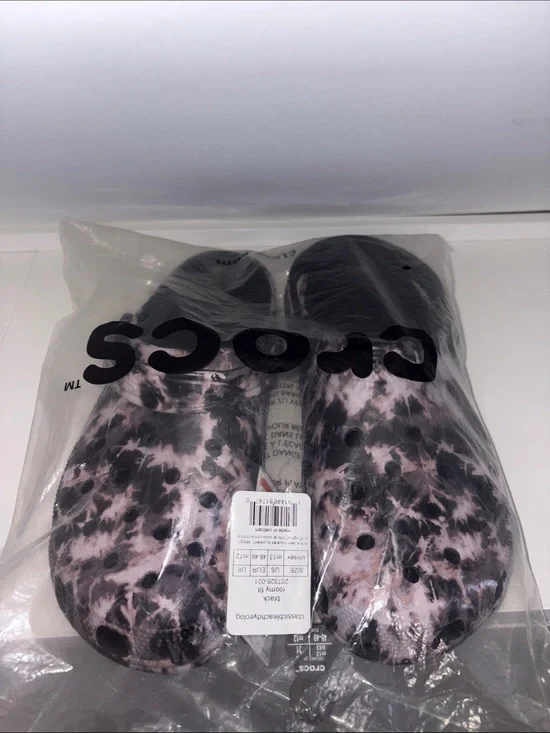 CROCS Tie-Dye Clog Bleach Gray, Lilac and Black