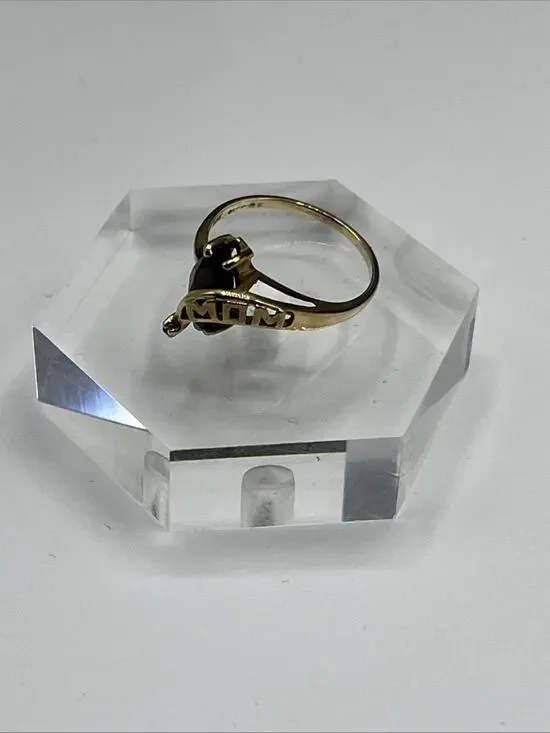 10K Yellow Gold Mom Ring Tourmaline Diamond Size 4.5 Mom Appreciation Gift Teste