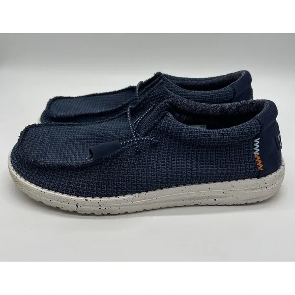 Hey Dude Shoes Men's Sz‎ 8 Navy Wally Sport Mesh Slip On Loafers Casual