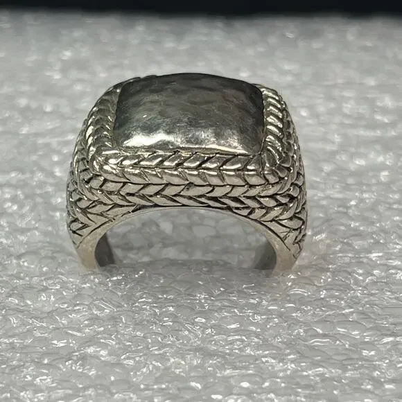 vintage silpada sterling silver 925 Square Dome No Stone Ring Wheat Size 6 - 6,5