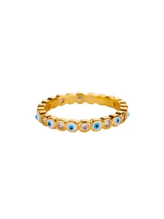 Gold Evil Eye Ring Q322