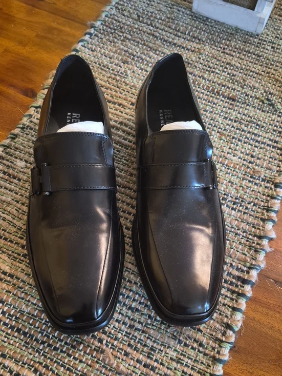 Kenneth Cole Men's Black Leather Slip-On Loafers