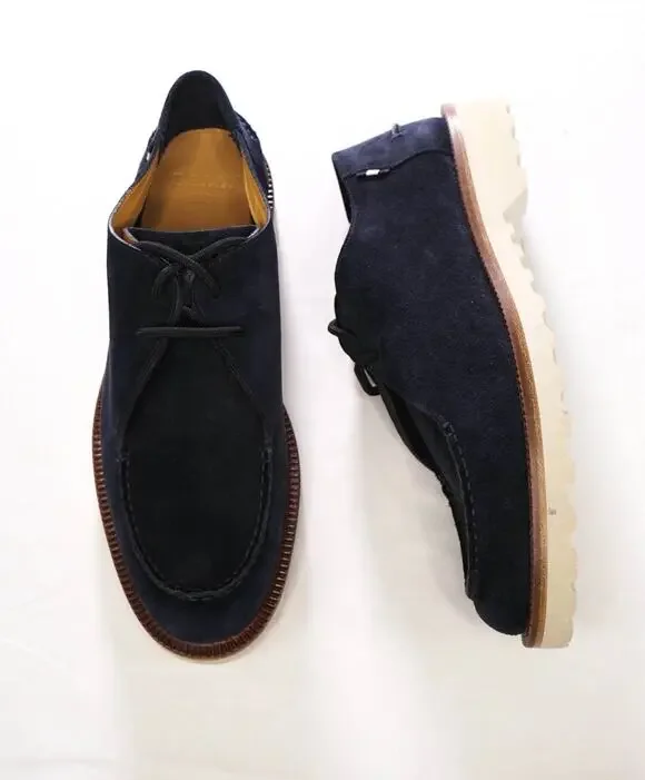 $820 BALLY - Navy Blue Suede Derby - US 10 D (UK9)