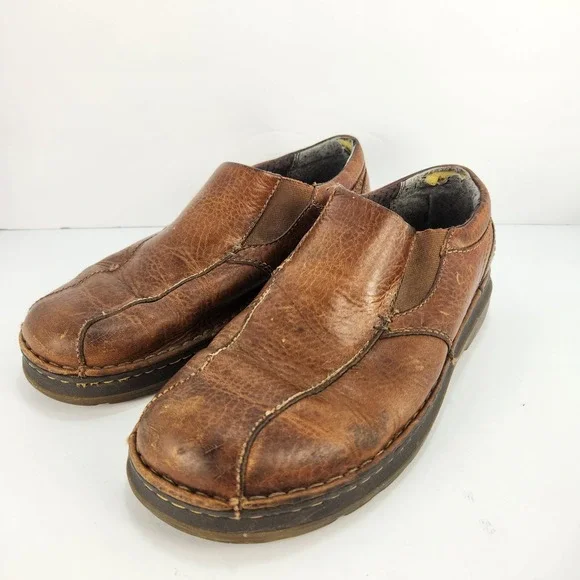 Dr. Martens Tevin Men's M8 L9 Brown Leather Slip On Shoes AirWair Comfort Casual
