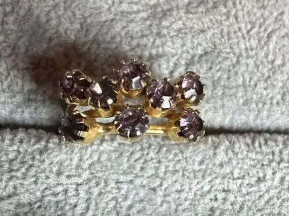 Vintage Style Gold-Tone Multi-Stone Purple Crystal Crown Cocktail Ring