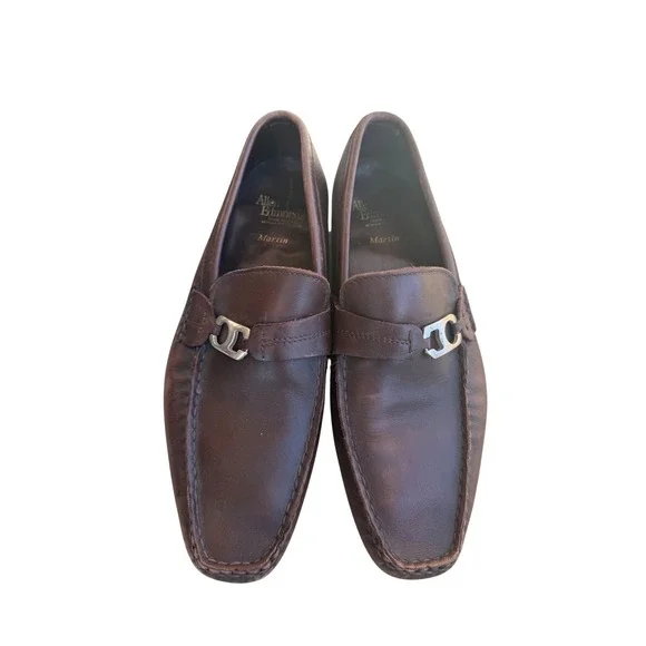 Allen Edmonds Martin Mens Leather Loafers Shoes Size‎ 9 Dark Brown Slip On Dress