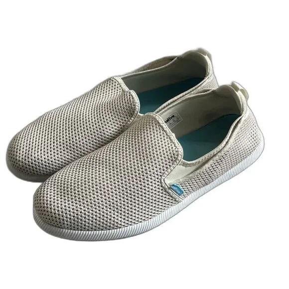 Native Cruz Shoes Mens 12 Bone White Low Profile Sneakers Mesh Slip On Summer