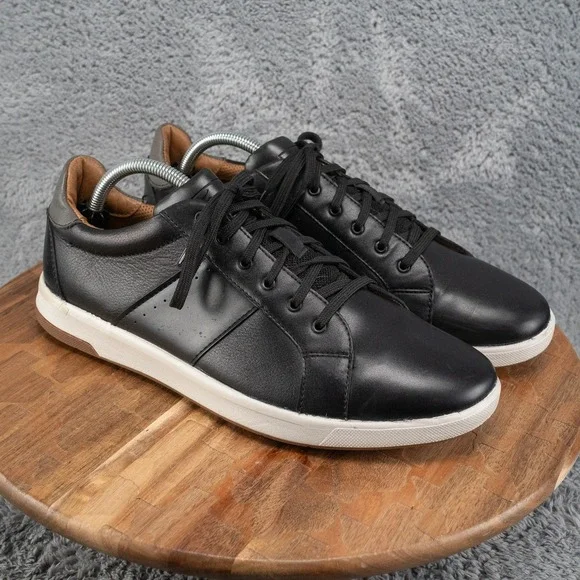 Florsheim Men's Sz 10 M Leather Crossover Lace To Toe Black Oxford Sneaker