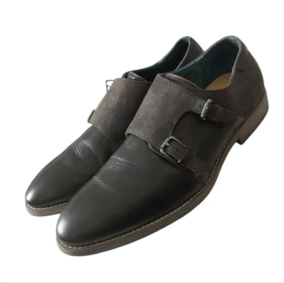 Robert Wayne Distressed Leather Monk Strap Men's size‎ 13D Loafers Casual Shoes