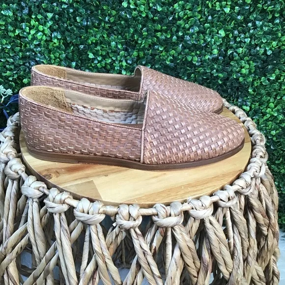 New in box mens‎ leather Nisolo Brown Woven Alejandro slip on new in box