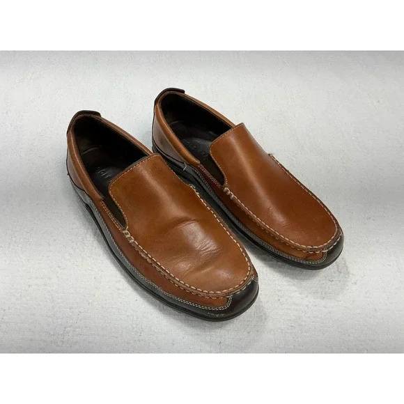Cole Haan Mens Tan Brown Leather Slip On Loafers Venetian‎ Size 8.5 M
