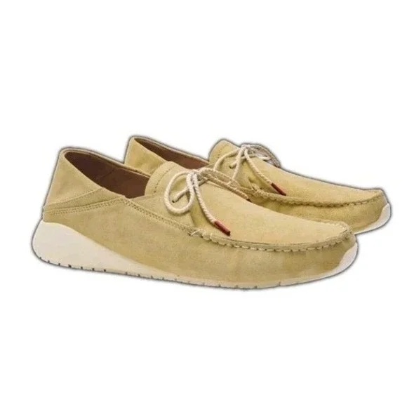 OluKai Ka'a Men's 10 Golden Sand Suede Driver Moccasin Comfort Loafers