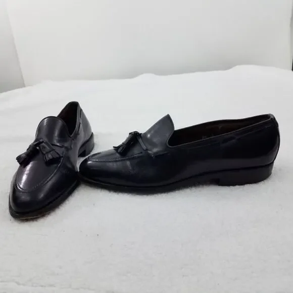 Allen Edmonds Grayson 9.5 D Blue Tassel Loafers Work Career Dress Leather