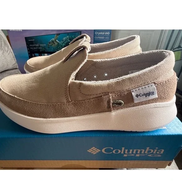 Columbia‎ PFG Boatside Mens Slip On Shoes Ancient Fossil BM9920-271 Size 7 NEW