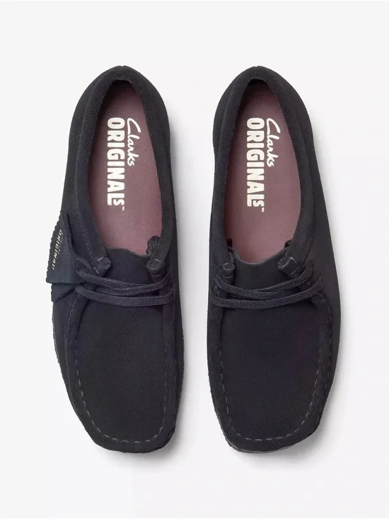 Clarks Black Suede Wallabee Loafers