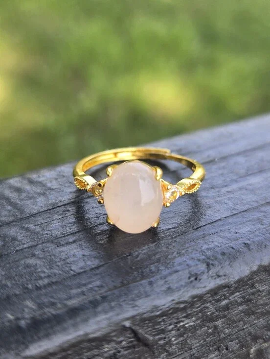 Rose Quartz Crown Ring