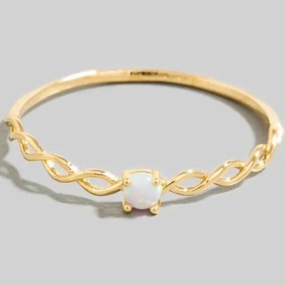 GOLD DIPPED BRAIDED OPAL RING