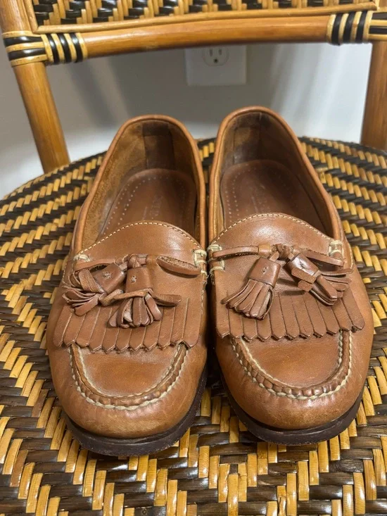 Vintage Cole Haan Kiltie Tassel Loafers Brown Leather 10