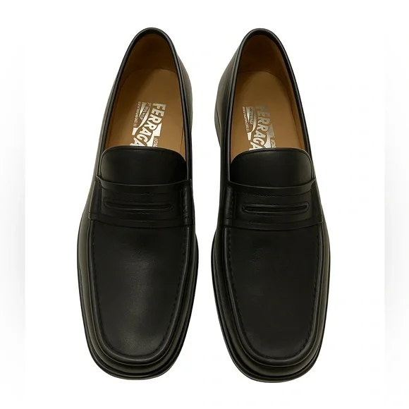 Salvatore Ferragamo Black Loafers Slip-Ons