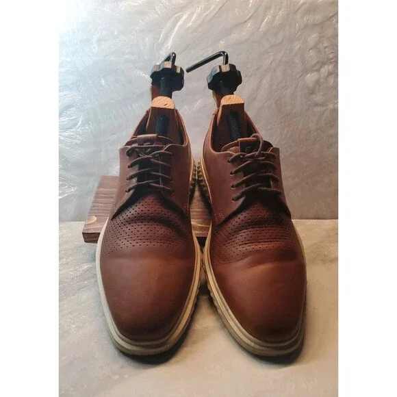 ECCO Men's ST.1 Hybrid Lite Leather Derby Oxford Shoes Brown Size 40 EU 6/6.5 US