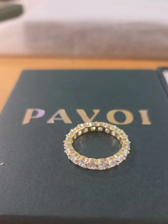 Pavoi 14k Yellow Goldplated Eternity Cubic Zirconia Band Sz 7