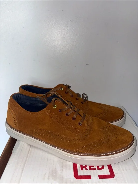 Men's Suede Casual Wingtip Sneakers - Brown