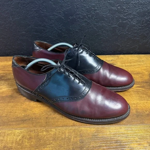 Allen Edmonds Polo 8271 Burgundy Black Leather Wingtip Oxford Mens 11 D
