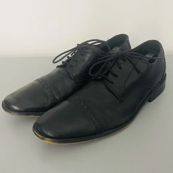 Florsheim Cap Toe Oxford Mens Size 10.5 D Black Leather Dress Shoes Brogue