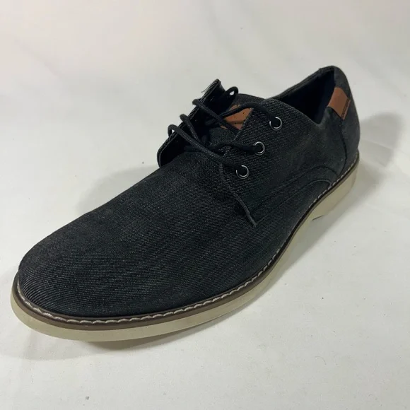SONOMA DENIM OXFORD LOAFER LACE UP W/BROWN ACCENT MENS  SAWYER‎ BLACK 10M CAUSAL