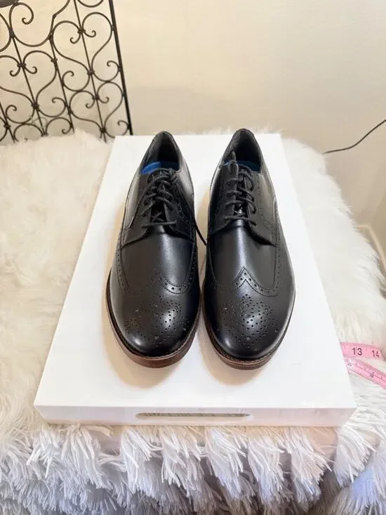 Nunn Bush Wingtip Black Mens Wing Oxford Shoes Excellent Condition - 10.5W
